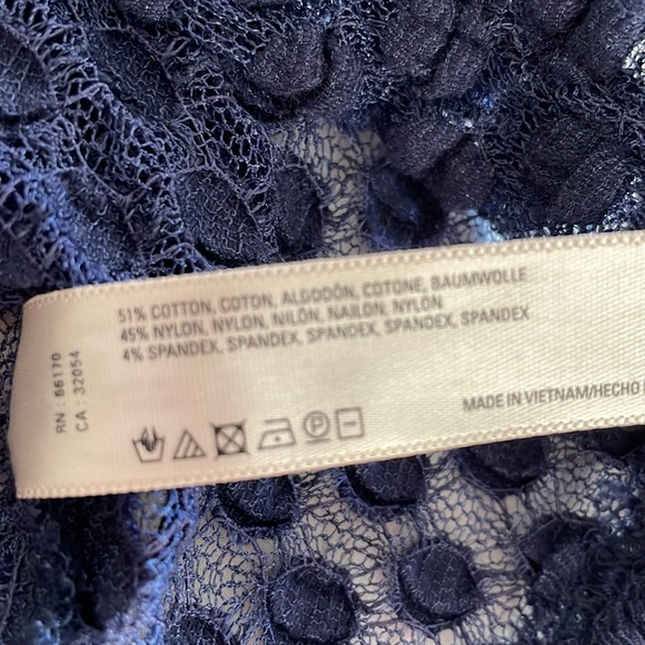 Anthropologie Lilka navy blue lacy semi-sheer Tunic top - Picture 3 of 5